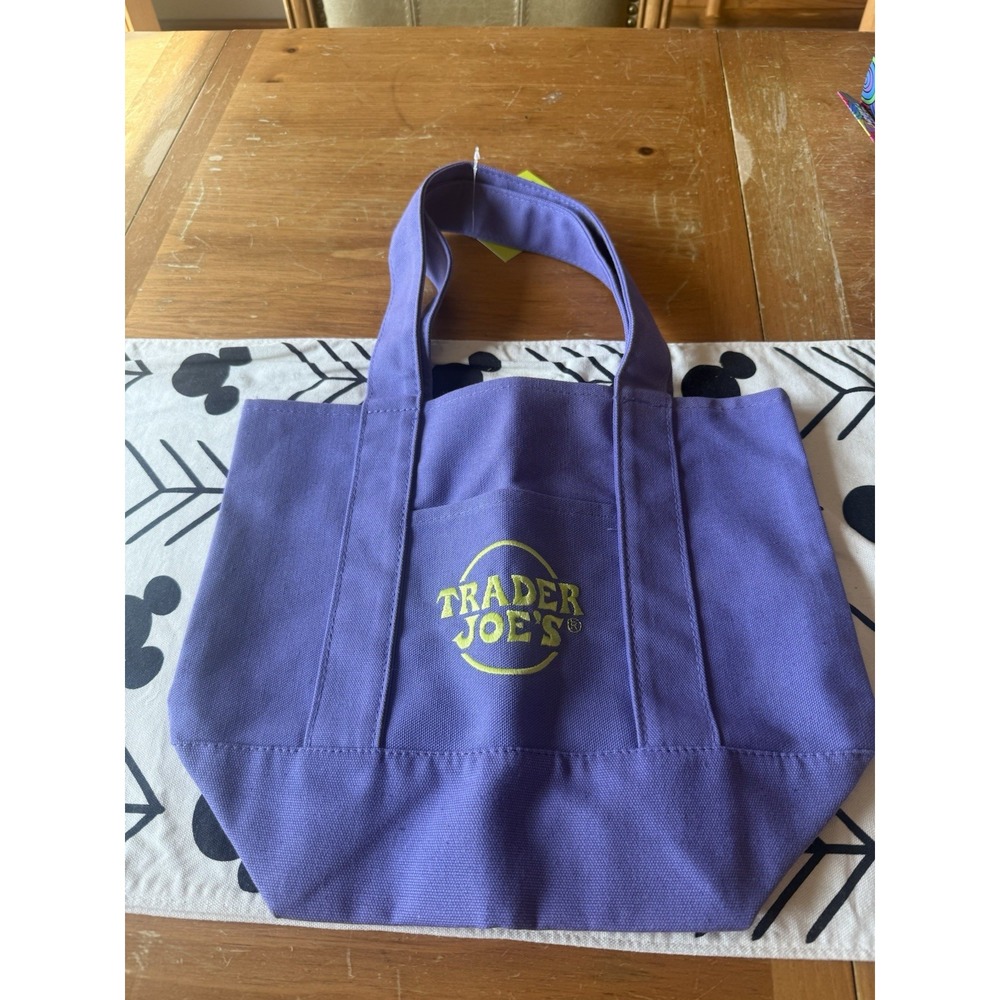 Trader Joe's Mini Halloween Canvas Tote Bag - Limited Edition - Purple NWT